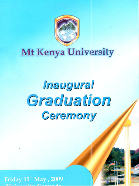 Inaugural Graduation May 2009