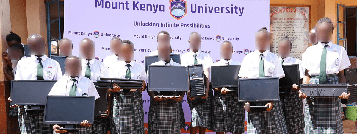 Mount Kenya University Donates Computers to Kaharo Girls High School